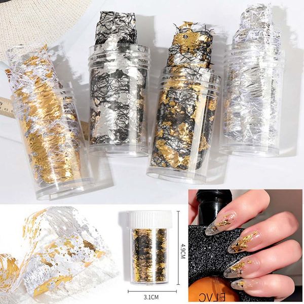 1pc gold silver colorful nail art foil mesh irregular aluminum nail sticker manicure glitter gel polish decoration, Black
1pc gold silver colorful nail art foil mesh irregular aluminum nail sticker manicure glitter gel polish decoration, Black