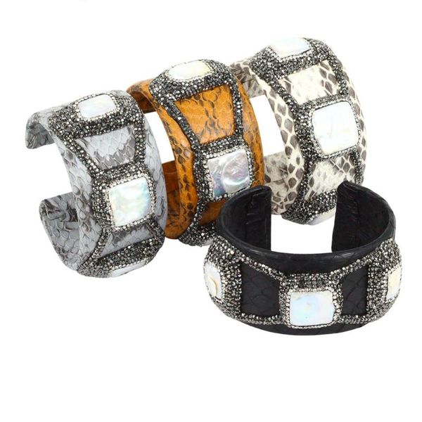 new design punk jewelry bangle leather wrap inlay rhinestone pearl pattern bangle cuff woman anniversary gift, Black
new design punk jewelry bangle leather wrap inlay rhinestone pearl pattern bangle cuff woman anniversary gift, Black