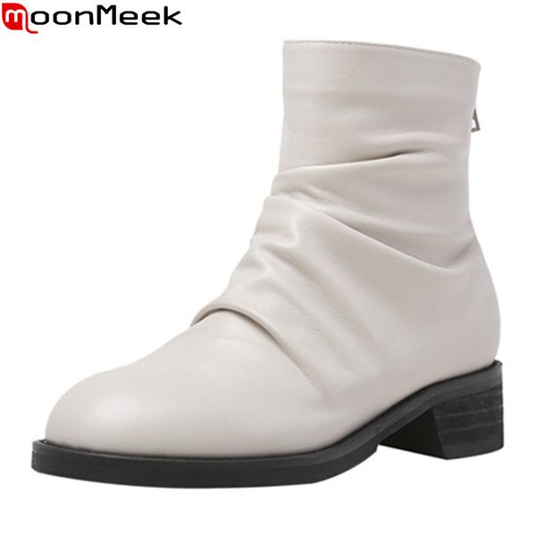 moonmeek 2020 new arrival fashion women boots comfortable low heel round toe ladies shoes genuine leather ankle boots, Black
moonmeek 2020 new arrival fashion women boots comfortable low heel round toe ladies shoes genuine leather ankle boots, Black