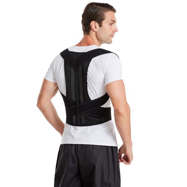 back support adjustable waist posture corrector trainer shoulder lumbar brace spine belt vest fixer tape, Black;blue 
back support adjustable waist posture corrector trainer shoulder lumbar brace spine belt vest fixer tape, Black;blue