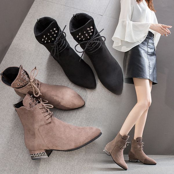 new high heel women boots fashion square heel platform ankle boots lace up autumn woman fashion pointed toe rivet shoes black
new high heel women boots fashion square heel platform ankle boots lace up autumn woman fashion pointed toe rivet shoes black