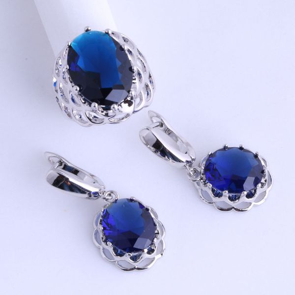 love monologue excellent round blue crystal ring & hoop earring silver color jewelry set for women js014
love monologue excellent round blue crystal ring & hoop earring silver color jewelry set for women js014