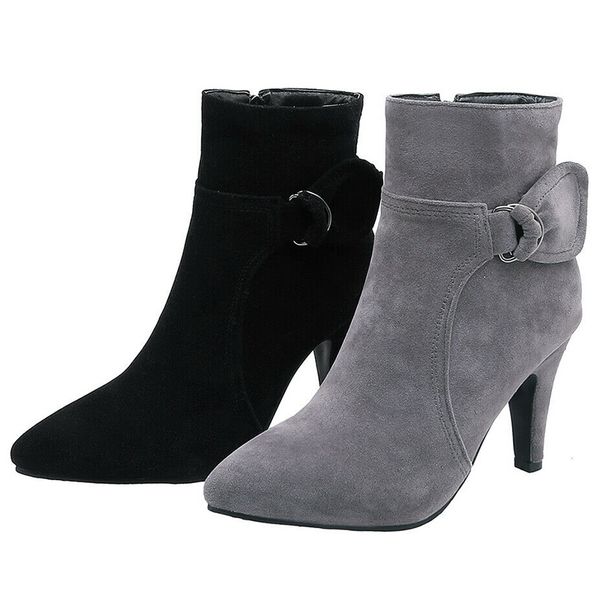 women's winter fashion ankle bootie faux suede zipper slim high heel zipper short ankle boots, Black
women's winter fashion ankle bootie faux suede zipper slim high heel zipper short ankle boots, Black