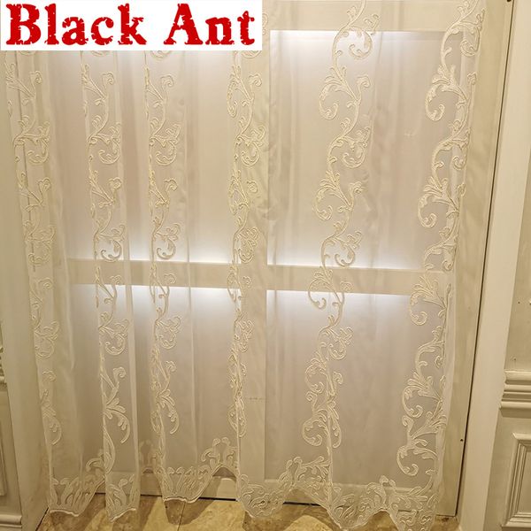 european light luxury white tulle curtain jacquard embroidered yarn bedroom living room window voile sheer panel custom x737#3
european light luxury white tulle curtain jacquard embroidered yarn bedroom living room window voile sheer panel custom x737#3
