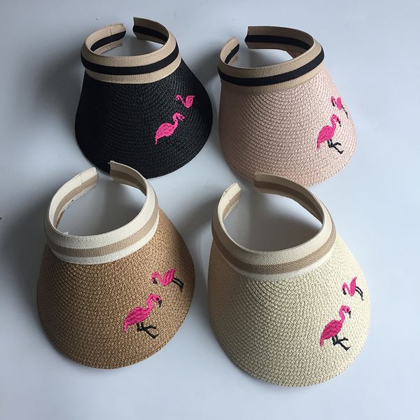 2021 new woman's sun hats female flamingo embroidered visor caps diy straw summer cap casual shade empty hat beach vghd, Blue;gray
2021 new woman's sun hats female flamingo embroidered visor caps diy straw summer cap casual shade empty hat beach vghd, Blue;gray