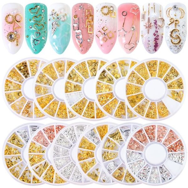 1 wheel gold silver hollow nail decorations jewelry mixed design metal rivets irregular studs strass manicure accessories tr1572, Silver;gold
1 wheel gold silver hollow nail decorations jewelry mixed design metal rivets irregular studs strass manicure accessories tr1572, Silver;gold