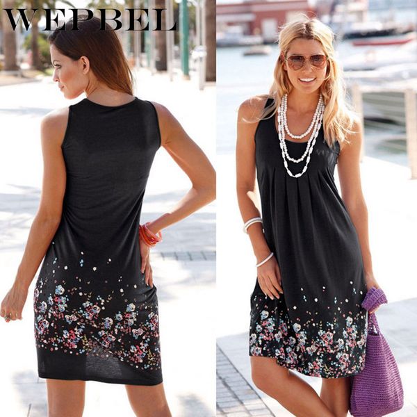 wepbel summer fashion sleeveless o-neck high waist knee-length dress women's casual printed loose dress, Black;gray
wepbel summer fashion sleeveless o-neck high waist knee-length dress women's casual printed loose dress, Black;gray