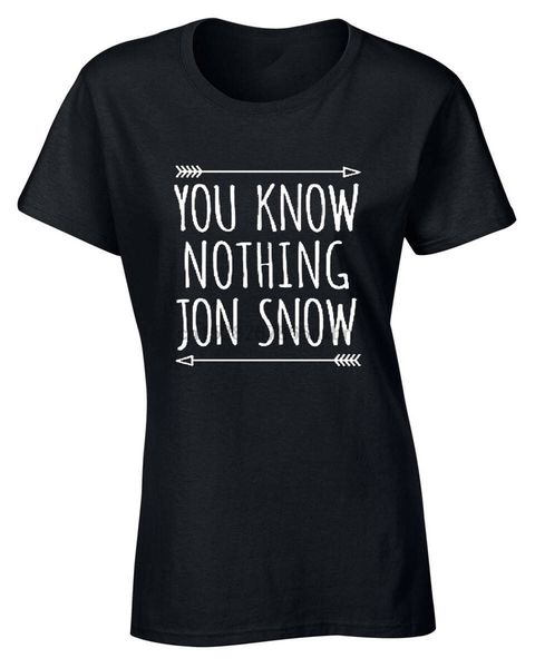 you know nothing jon womens t shirt funny game of snow thrones design ladies new funny tee shirt