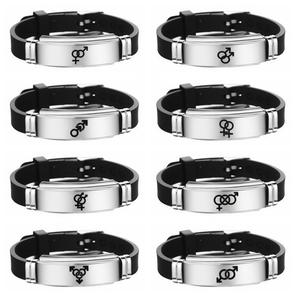 rainbow flag gay pride bracelet lgbt lesbian symbol stainless steel silicone bracelets bangle for men women, Black
rainbow flag gay pride bracelet lgbt lesbian symbol stainless steel silicone bracelets bangle for men women, Black