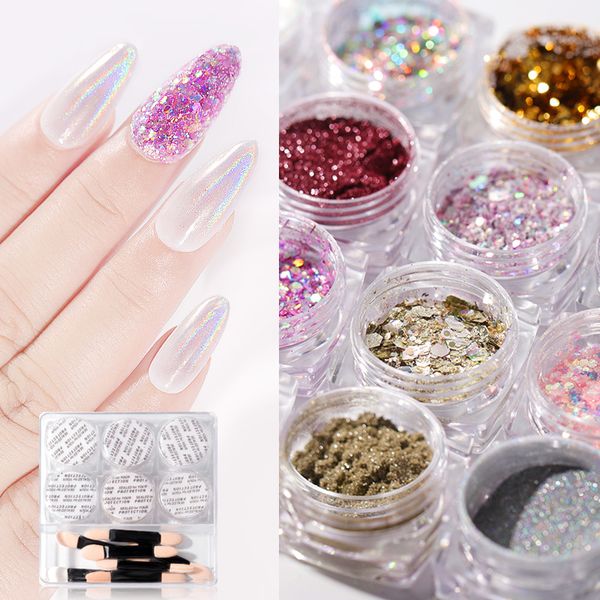 nail glitter 6 jars/set magic mirror laser powder dj sequins neon shining dust nails art decoration pearl shell with, Silver;gold
nail glitter 6 jars/set magic mirror laser powder dj sequins neon shining dust nails art decoration pearl shell with, Silver;gold