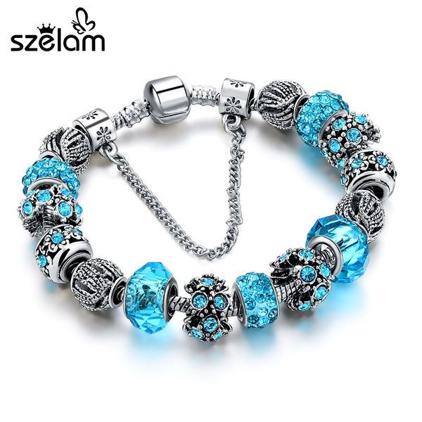 dropshiping charm jewelry silver bracelets for women blue crystal beads bracelet female pulseras mujer sbr160158, Golden;silver
dropshiping charm jewelry silver bracelets for women blue crystal beads bracelet female pulseras mujer sbr160158, Golden;silver