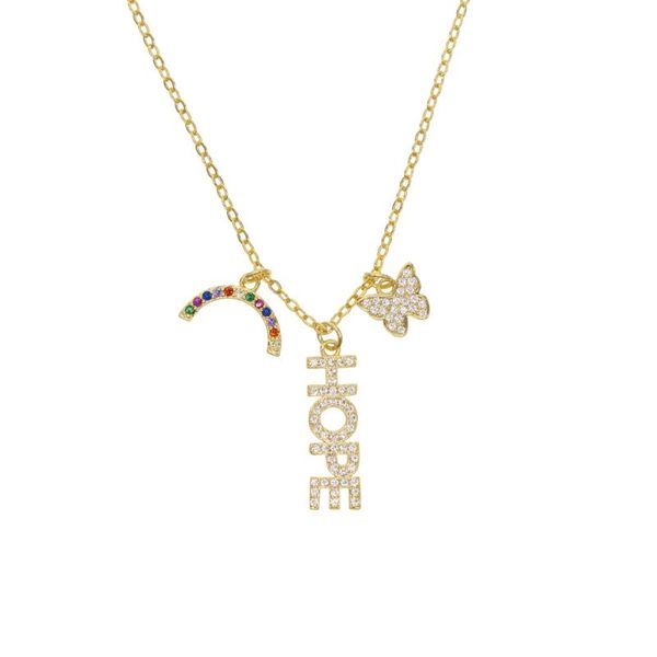 micro paved cubic zirconia letter hope pendant necklace with butterfly gold color fashion women necklace chain 45cm, Silver
micro paved cubic zirconia letter hope pendant necklace with butterfly gold color fashion women necklace chain 45cm, Silver