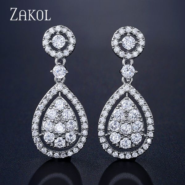 dangle & chandelier zakol brilliant water drop cubic zirconia crystal cz bridal earrings for brides fashion wedding jewelry brinco fsep2312, Silver
dangle & chandelier zakol brilliant water drop cubic zirconia crystal cz bridal earrings for brides fashion wedding jewelry brinco fsep2312, Silver