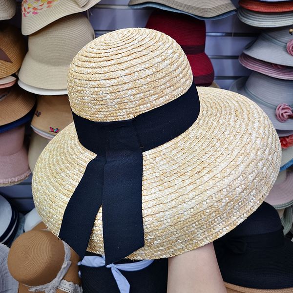 h7609 summer sun hat women french wide ribbon straw large brim basin cap female beach travel outdoor sunshade sunscreen hats, Blue;gray
h7609 summer sun hat women french wide ribbon straw large brim basin cap female beach travel outdoor sunshade sunscreen hats, Blue;gray