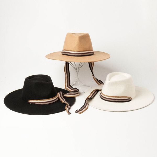 women wide brim warm wool fedora hat retro style belt panama hat ribbon winter wedding party hats floppy ladies, Blue;gray
women wide brim warm wool fedora hat retro style belt panama hat ribbon winter wedding party hats floppy ladies, Blue;gray