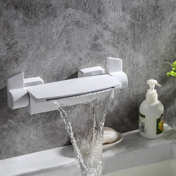 bathroom bathtub faucets waterfall tub faucet new style white/black/gold brass dual handles dual control wall mounted mixer tap
bathroom bathtub faucets waterfall tub faucet new style white/black/gold brass dual handles dual control wall mounted mixer tap