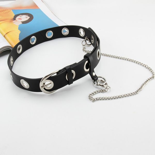 women punk chain fashion belt adjustable single row hole eyelet waistband with eyelet chain decorative belts for jeans new 2020, Black;brown
women punk chain fashion belt adjustable single row hole eyelet waistband with eyelet chain decorative belts for jeans new 2020, Black;brown