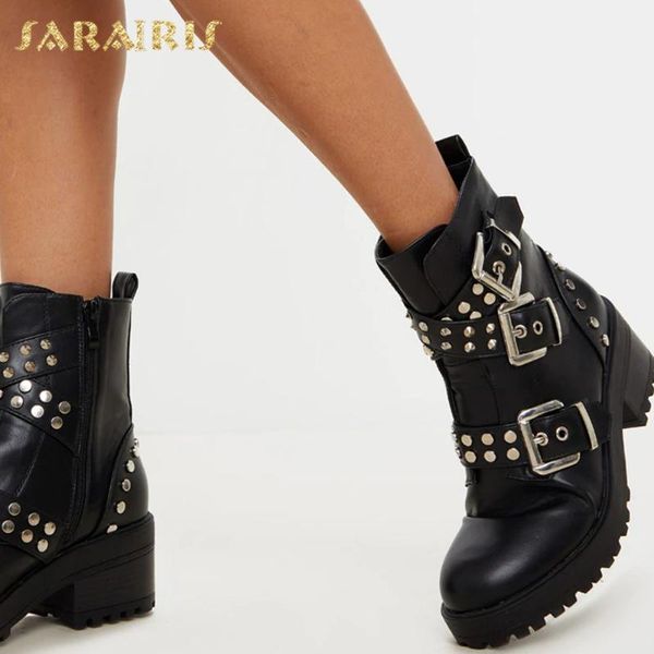 sarairis 2020 new arrivals non-slip comfy boots woman shoes platform thick heels zipper rivet buckle decoration ankle boots, Black
sarairis 2020 new arrivals non-slip comfy boots woman shoes platform thick heels zipper rivet buckle decoration ankle boots, Black