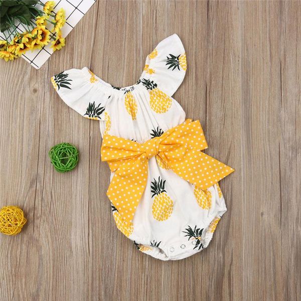 sweet newborn baby girls clothes pineapple print round neck ruffle sleeveless bodysuit polka dot cotton bow, Blue
sweet newborn baby girls clothes pineapple print round neck ruffle sleeveless bodysuit polka dot cotton bow, Blue