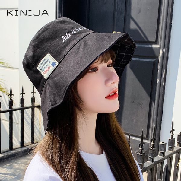 double embroidered fisherman's hat letter uv-protection beach cap check pattern bucket hat autumn harajuku panama sun cap, Blue;gray
double embroidered fisherman's hat letter uv-protection beach cap check pattern bucket hat autumn harajuku panama sun cap, Blue;gray