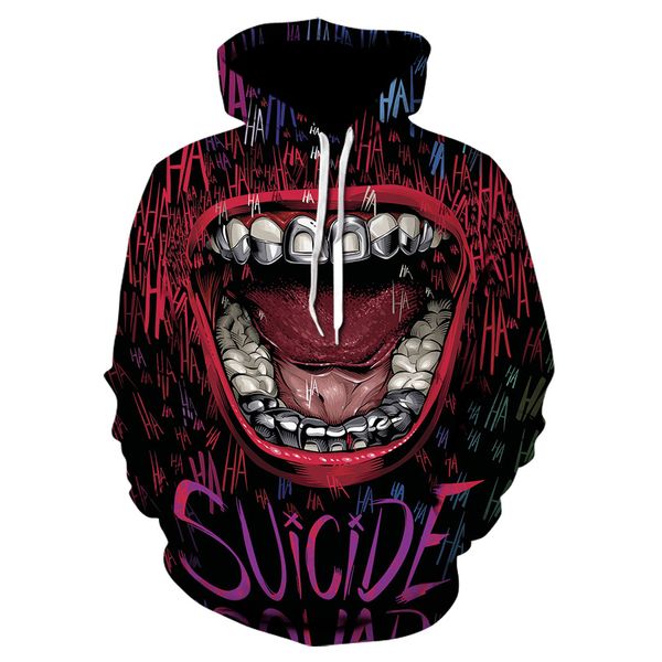 squad joker suicide woman in 3 d smock wearing long sleeve and hip hop street tramp sweatshirt, Black
squad joker suicide woman in 3 d smock wearing long sleeve and hip hop street tramp sweatshirt, Black