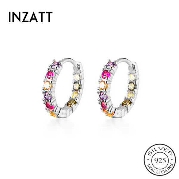 hoop & huggie inzareal 925 sterling silver multicolor zircon round earrings for fashion women party fine jewelry geometric accessories, Golden;silver
hoop & huggie inzareal 925 sterling silver multicolor zircon round earrings for fashion women party fine jewelry geometric accessories, Golden;silver