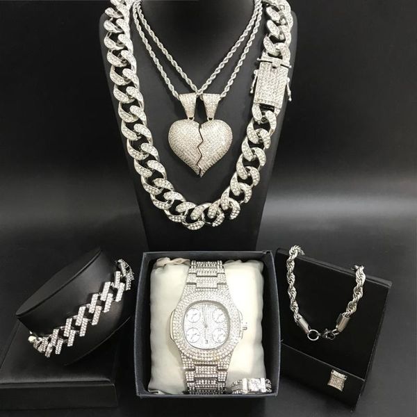 роскошные мужчины серебро цвет часы neckalce braclete кольцо серьги combo set out кубинский jewerly кристалл майами хип-хоп для мужчин, Silver
роскошные мужчины серебро цвет часы neckalce braclete кольцо серьги combo set out кубинский jewerly кристалл майами хип-хоп для мужчин, Silver