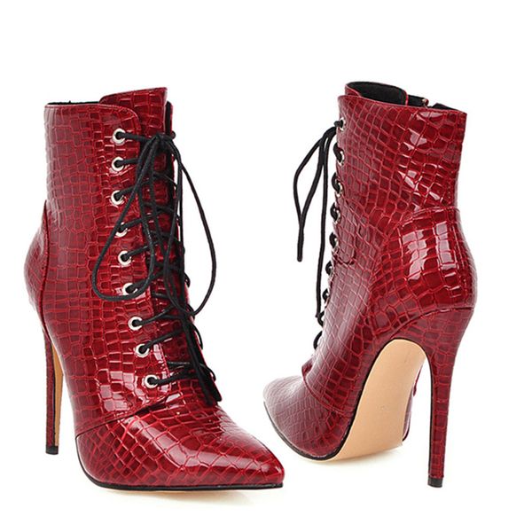 ankle cowboy boots for women shoes fashion snake red white boots women lace up high heel short boot autumn large size 46 48, Black
ankle cowboy boots for women shoes fashion snake red white boots women lace up high heel short boot autumn large size 46 48, Black