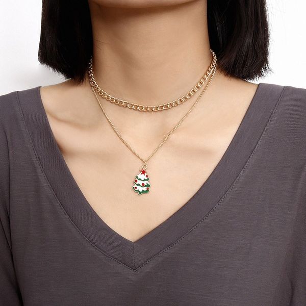 pendant necklaces pjx christmas tree charm with golden curb chain choker necklace trendy multi-layer cuban for women, Silver
pendant necklaces pjx christmas tree charm with golden curb chain choker necklace trendy multi-layer cuban for women, Silver