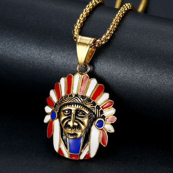 hip hop gold color stainless steel chief pendants necklaces for men rock jewelry drop shipping, Silver
hip hop gold color stainless steel chief pendants necklaces for men rock jewelry drop shipping, Silver