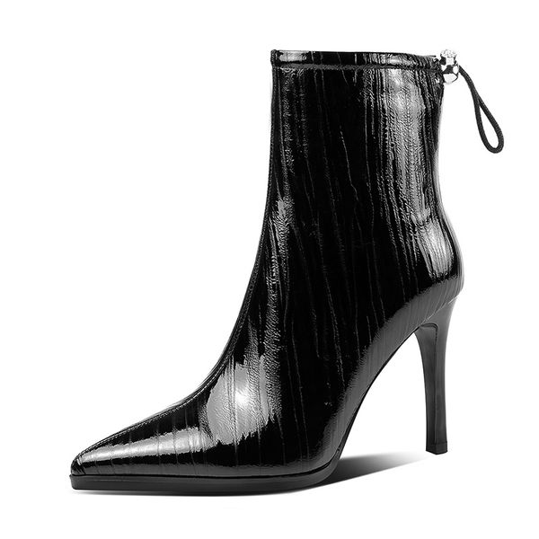 boots 2021 genuine leather women ankle autumn winter thin high heels fwmale night club shoes woman, Black
boots 2021 genuine leather women ankle autumn winter thin high heels fwmale night club shoes woman, Black
