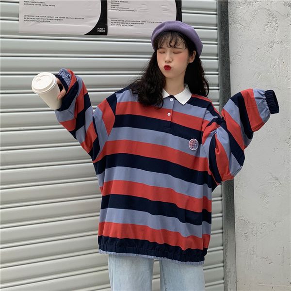 ne long-sleeved t-shirt female 2020 autumn new style loose stripes mid-length korean-style bf contrast color couples hoodie, White
ne long-sleeved t-shirt female 2020 autumn new style loose stripes mid-length korean-style bf contrast color couples hoodie, White