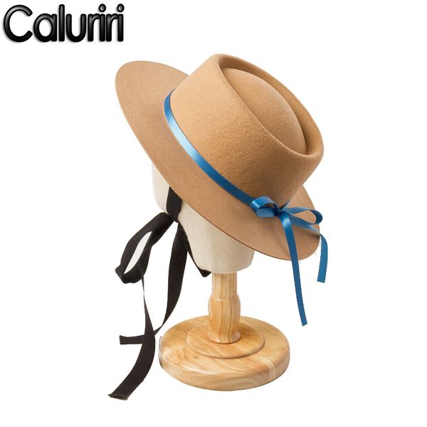 stingy brim hats caluriri kids winter children cashmere felt fedoras hat for wool bow knot jazz cap wide simple flat top, Blue;gray
stingy brim hats caluriri kids winter children cashmere felt fedoras hat for wool bow knot jazz cap wide simple flat top, Blue;gray