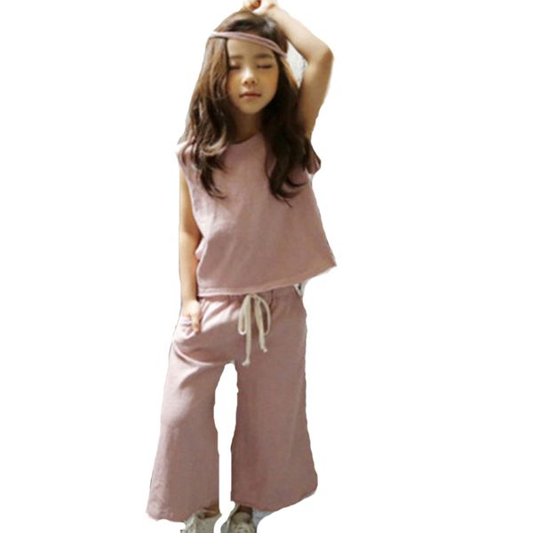 Summer Children Casual Set Sleeveless Loose Pants Set 4 Colors to Choose, Pink
Summer Children Casual Set Sleeveless Loose Pants Set 4 Colors to Choose, Pink