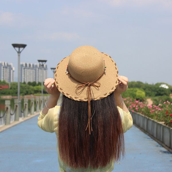 summer women's fashion wavy edge bow hats visor outdoor vacation tourism sunscreen sun hat seaside beach wild foldable straw hat, Blue;gray
summer women's fashion wavy edge bow hats visor outdoor vacation tourism sunscreen sun hat seaside beach wild foldable straw hat, Blue;gray