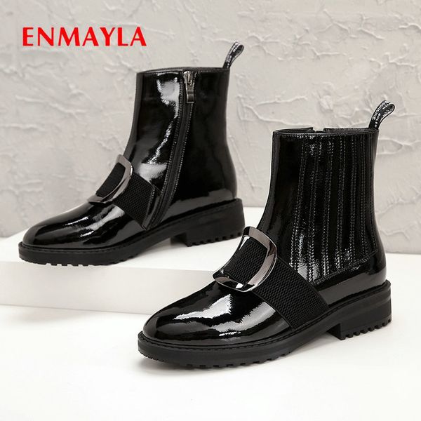 boots enmayla 2021 winter women genuine leather ankle for round toe motorcycle square heel platform, Black
boots enmayla 2021 winter women genuine leather ankle for round toe motorcycle square heel platform, Black
