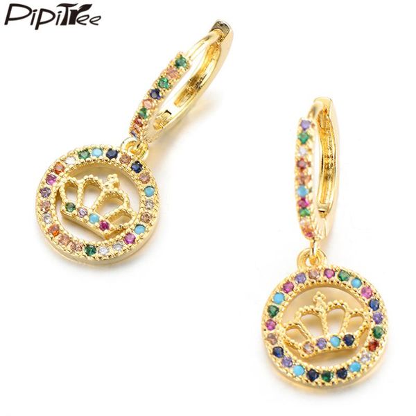 pipitree easy wear round circle earrings with cubic zirconia crown drop dangle earrings for women girls fashion ear jewelry gift, Silver
pipitree easy wear round circle earrings with cubic zirconia crown drop dangle earrings for women girls fashion ear jewelry gift, Silver