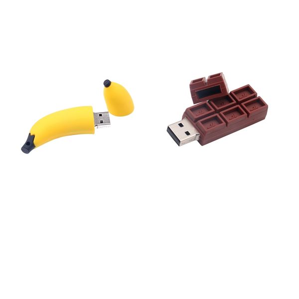 banana shape usb flash drive 32gb+chocolate shape usb flash drives 32gb