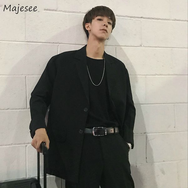 men's suits & blazers men solid single breasted leisure chic korean style highs street mens blazer harajuku bf all-match daily outwear, White;black
men's suits & blazers men solid single breasted leisure chic korean style highs street mens blazer harajuku bf all-match daily outwear, White;black