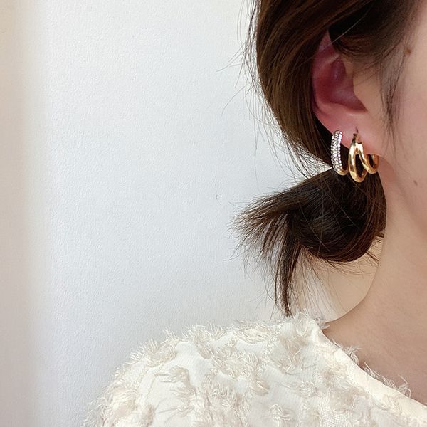 gold color metal double circle earrings shiny cubic zirconia geometric earrings for women girl spiral minimalist korean, Golden;silver
gold color metal double circle earrings shiny cubic zirconia geometric earrings for women girl spiral minimalist korean, Golden;silver