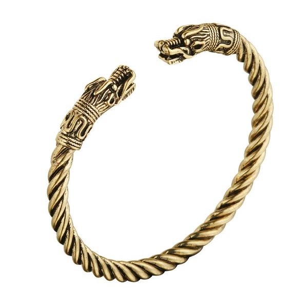 men's bracelet retro nordic viking adjustable bracelet large gold and silver plated viking faucet women's punk jewelry, Black 
men's bracelet retro nordic viking adjustable bracelet large gold and silver plated viking faucet women's punk jewelry, Black