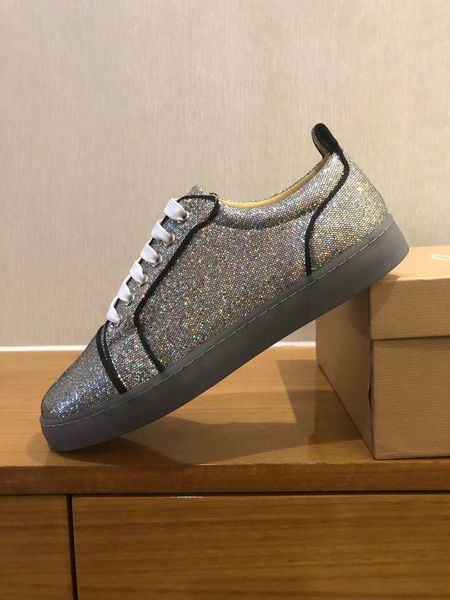 luxury designers low cut shoes red bottom glitter sneakers shoes no spikes sports party dress shoe red soles junior flat trainers with boxes, Black
luxury designers low cut shoes red bottom glitter sneakers shoes no spikes sports party dress shoe red soles junior flat trainers with boxes, Black