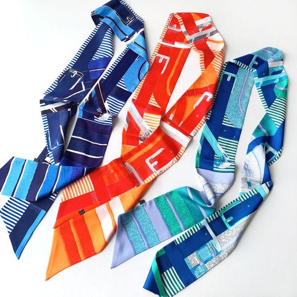 classic belt buckle print scarf natural silk choker lady headband clothe accessory long scarves drop shipping kcj57, Blue;gray
classic belt buckle print scarf natural silk choker lady headband clothe accessory long scarves drop shipping kcj57, Blue;gray