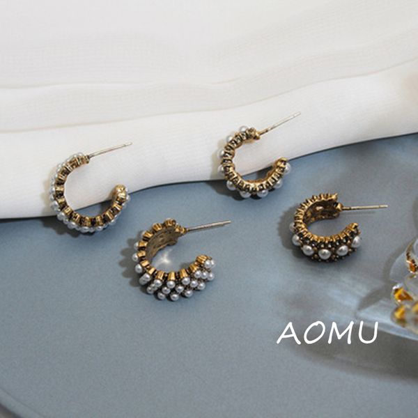 hoop & huggie aomu korean vintage pearl crystal colorful rhinestone earrings fashion mini round small metal for women jewelry, Golden;silver
hoop & huggie aomu korean vintage pearl crystal colorful rhinestone earrings fashion mini round small metal for women jewelry, Golden;silver