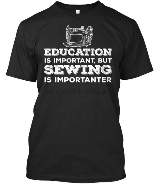 2020 men funny sewing - education is important but importanter standard t-shirt 
2020 men funny sewing - education is important but importanter standard t-shirt