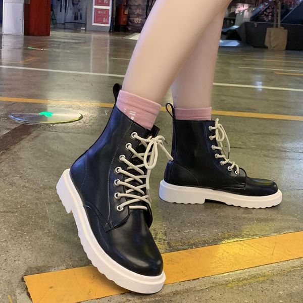 casual lace up pu leather boots women 2020 thick bottom platform ankle boots woman beige black rubber shoes female
casual lace up pu leather boots women 2020 thick bottom platform ankle boots woman beige black rubber shoes female