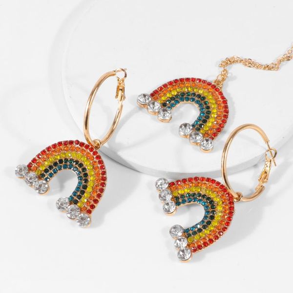 new fashion colorful rainbow pendant earring for women boho rhinestone geometric statement dangle earring glass jewelry gifts, Silver
new fashion colorful rainbow pendant earring for women boho rhinestone geometric statement dangle earring glass jewelry gifts, Silver