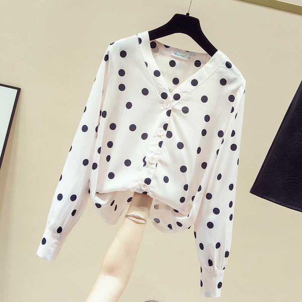 new 2020 autumn women's v neck long sleeves polka dot shirt ladies all-match casual chiffon shirts blouse a3696, White
new 2020 autumn women's v neck long sleeves polka dot shirt ladies all-match casual chiffon shirts blouse a3696, White