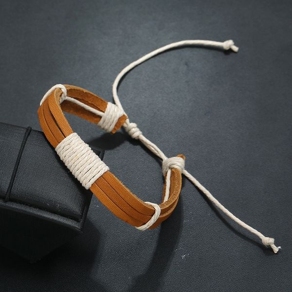 new retro woven bracelet simple men women leather bracelet charm bracelets brown fashion jewelry accessories, Golden;silver
new retro woven bracelet simple men women leather bracelet charm bracelets brown fashion jewelry accessories, Golden;silver