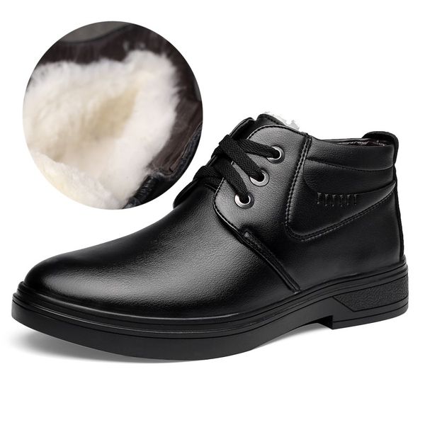 boots lace-up genuine leather shoes men wool warm winter casual sneakers snow non-slip, Black
boots lace-up genuine leather shoes men wool warm winter casual sneakers snow non-slip, Black